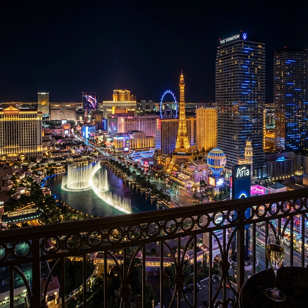 Las Vegas Strip entertainment district at night
