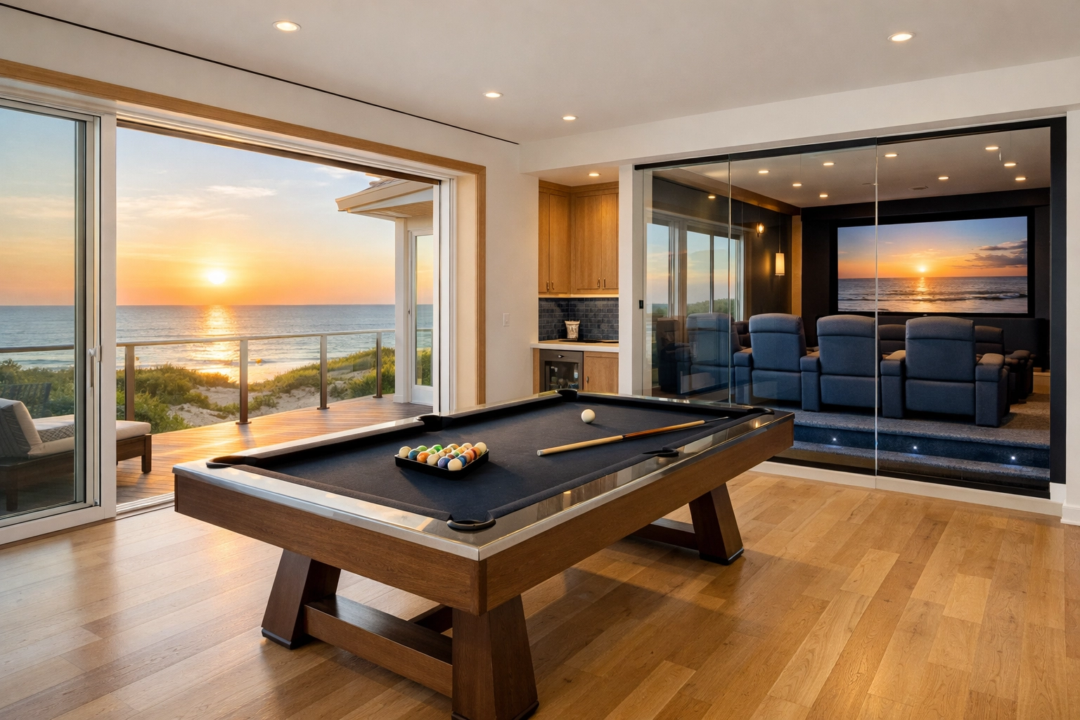 Private movie theater at The Three Authors estate, Corolla, Outer Banks