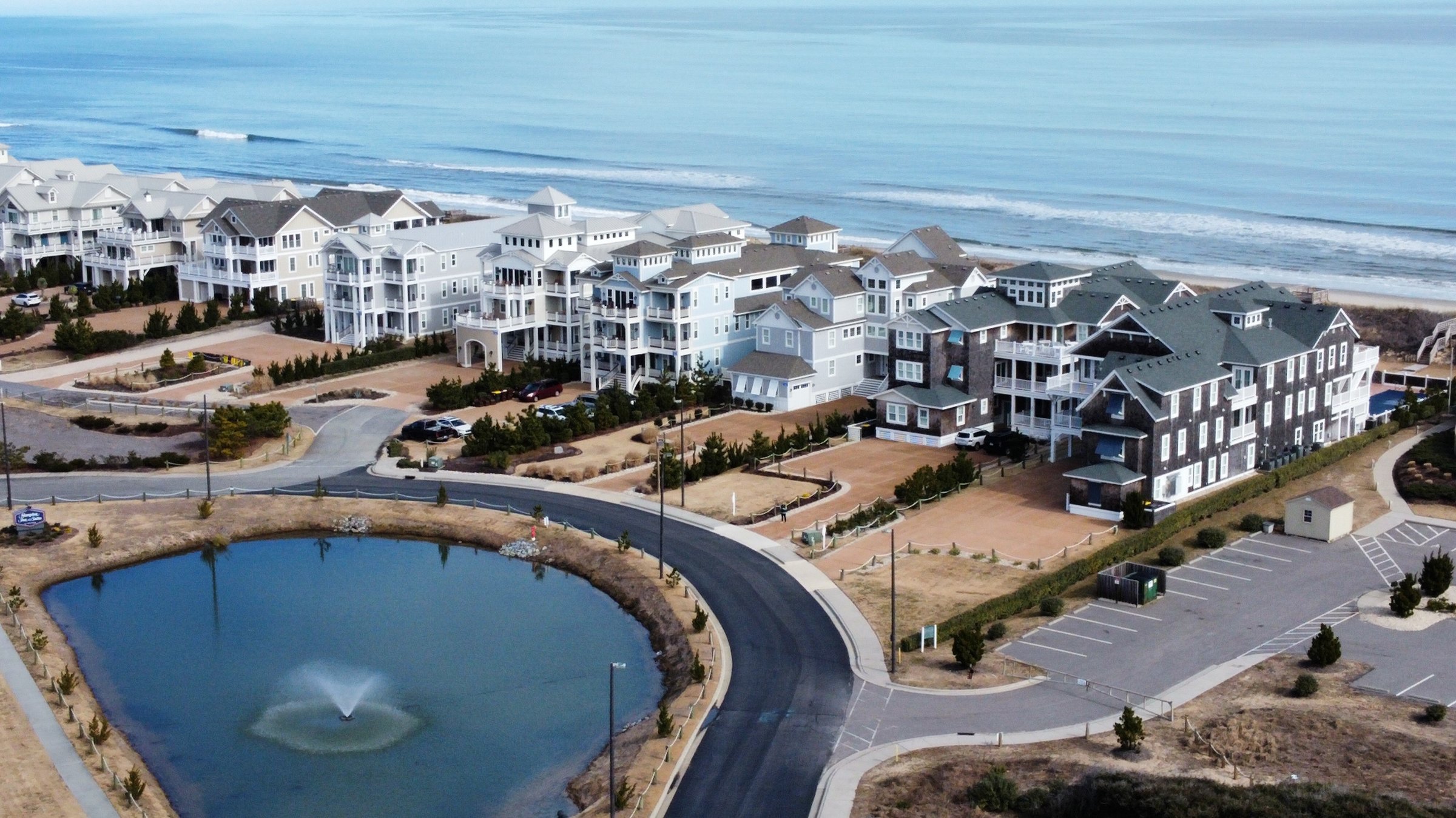 Luxury oceanfront homes along the 4x4 beaches of Corolla, North Carolina