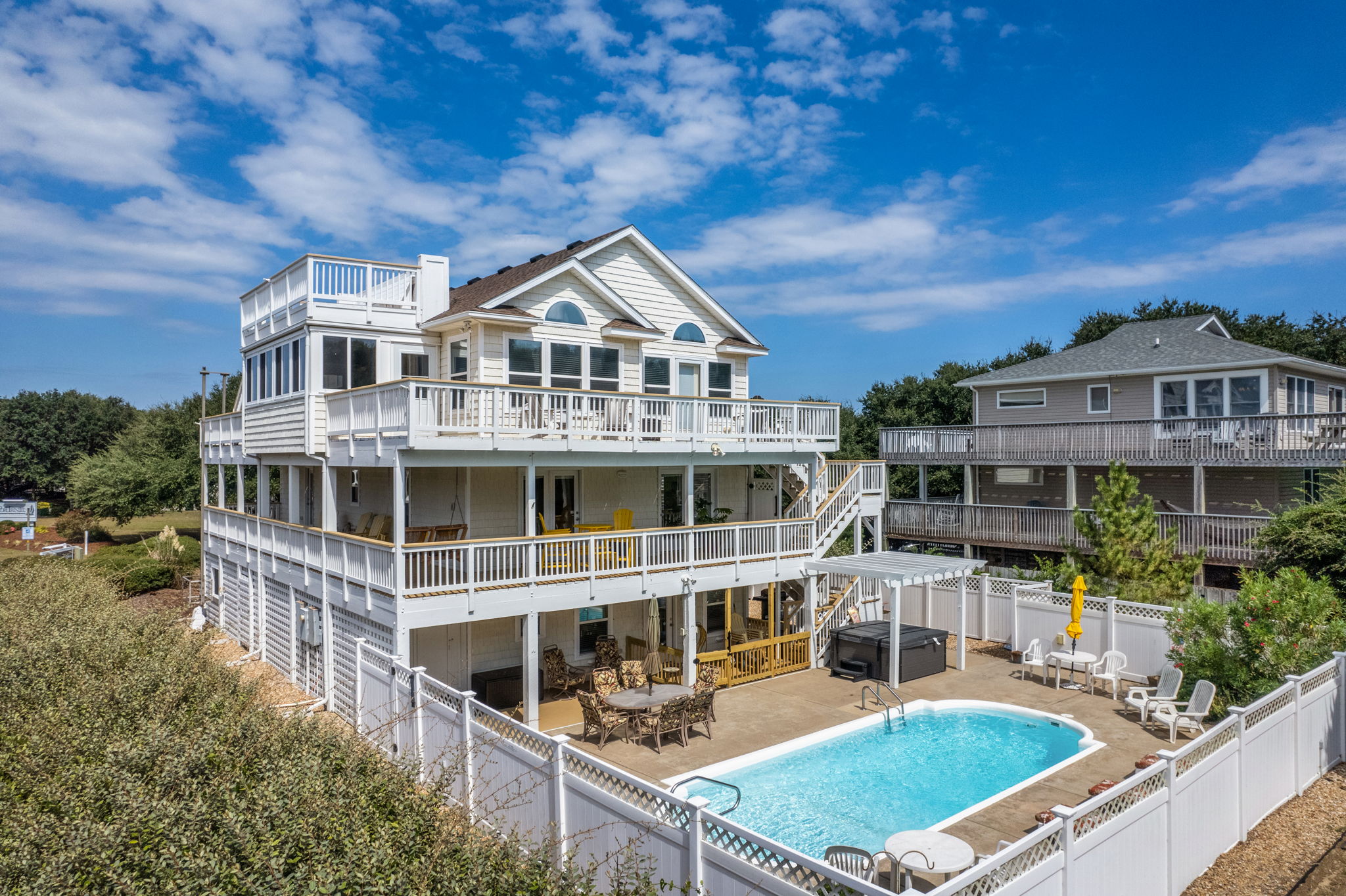 Three-story luxury beach house with wraparound decks and private pool, Outer Banks
