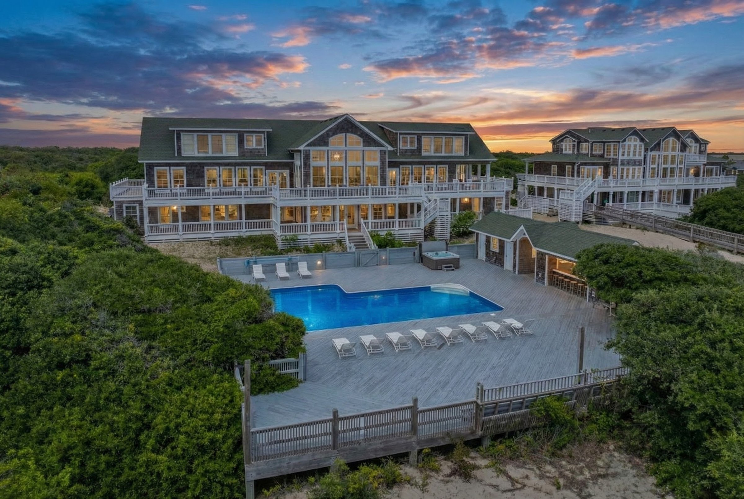Large luxury beach house rental in the Outer Banks with private pool and ocean views