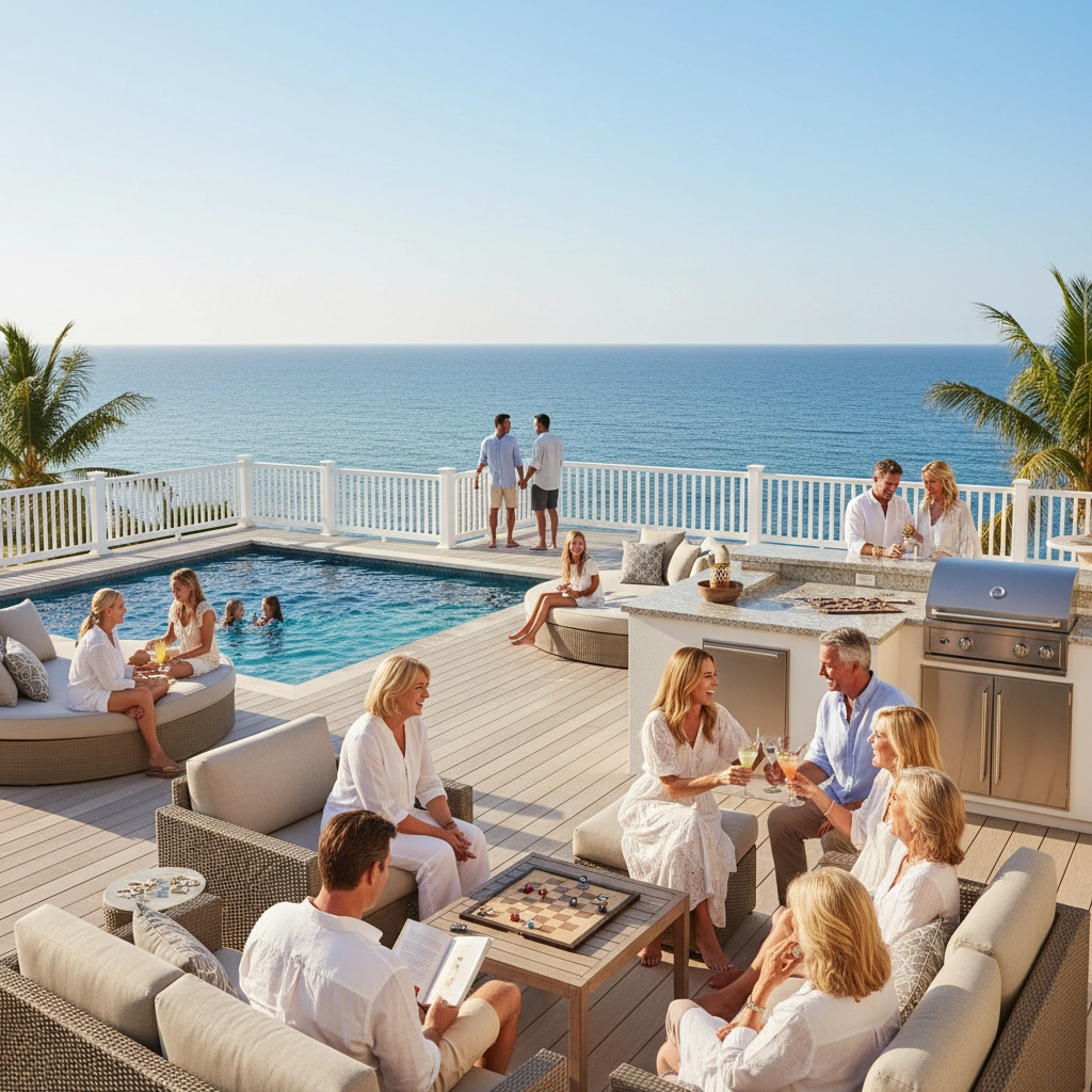 Luxury oceanfront estate exterior, Outer Banks