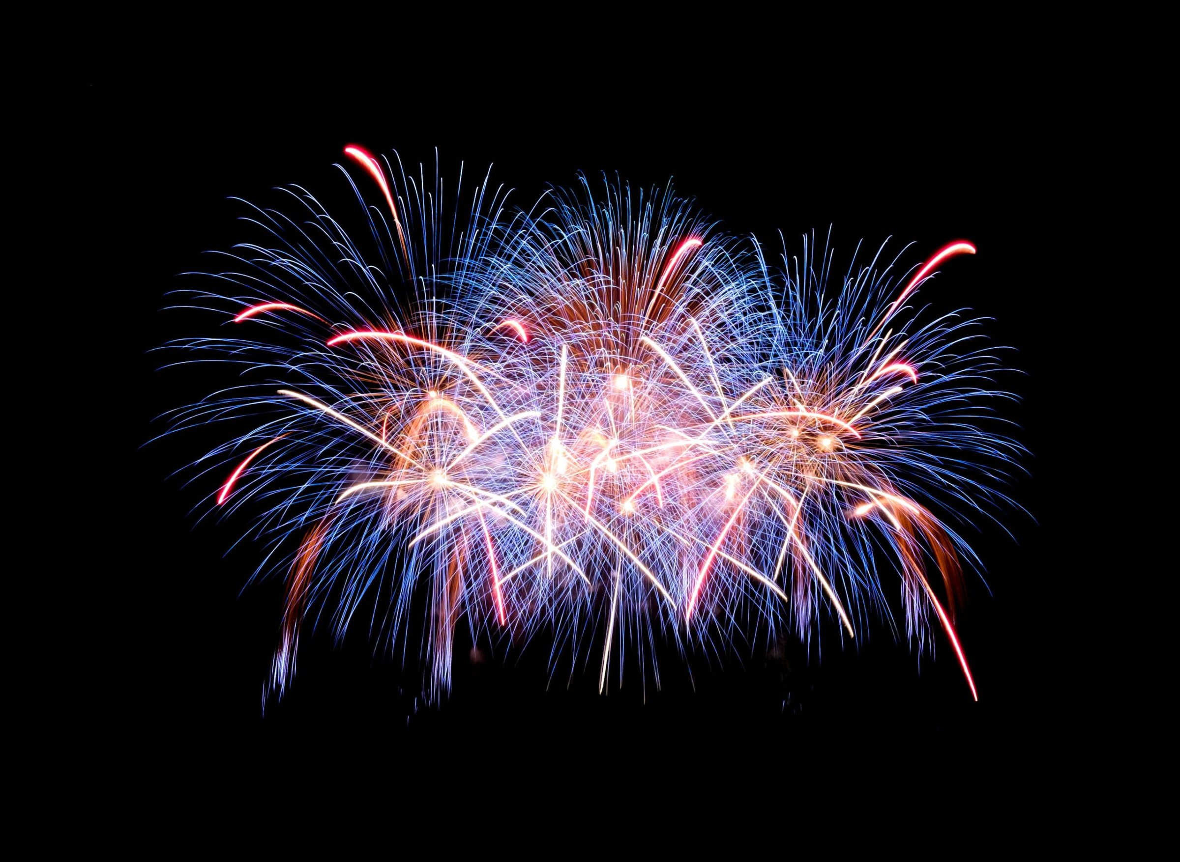 fireworks red white and blue