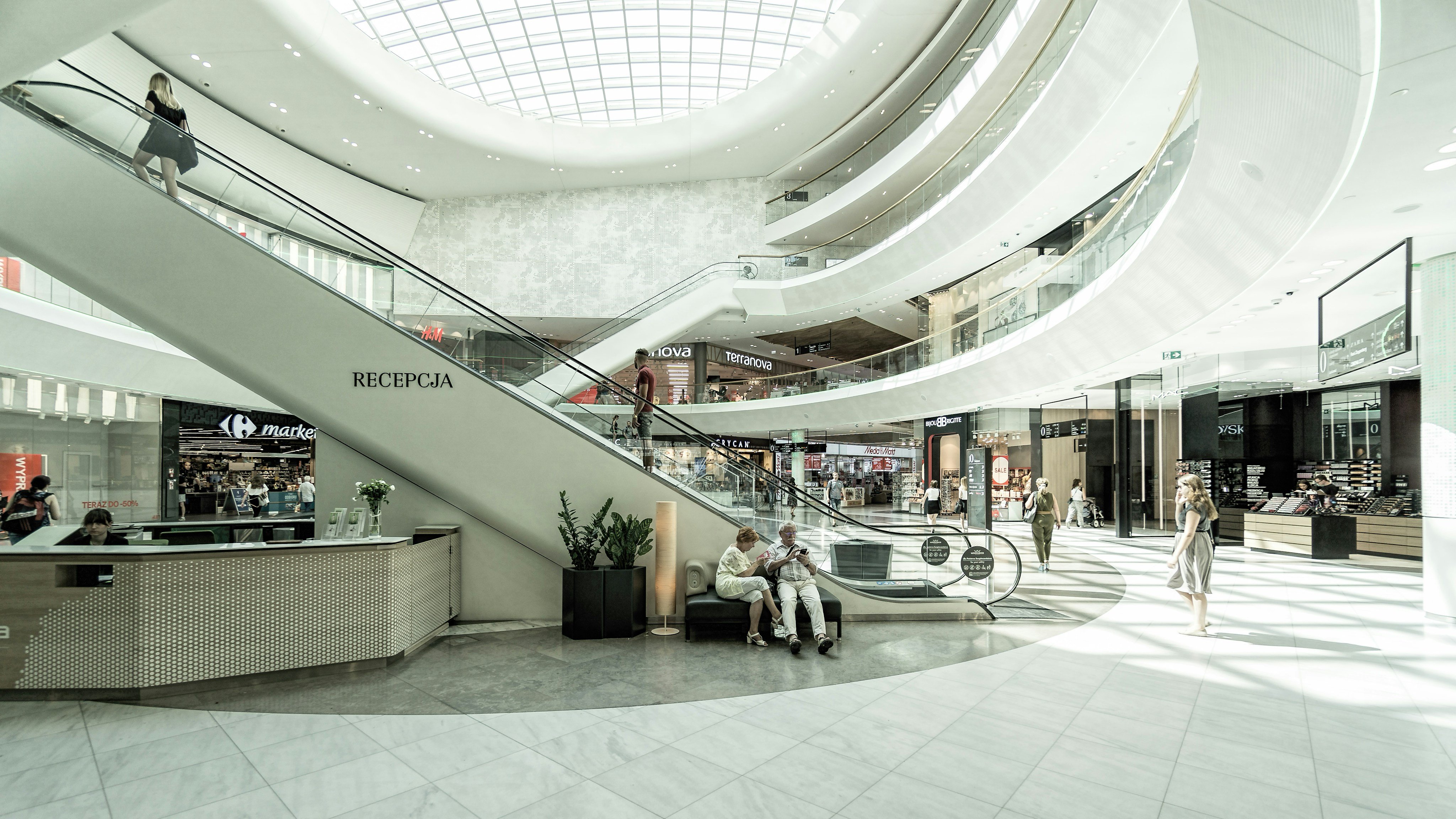 Modern shopping mall interior