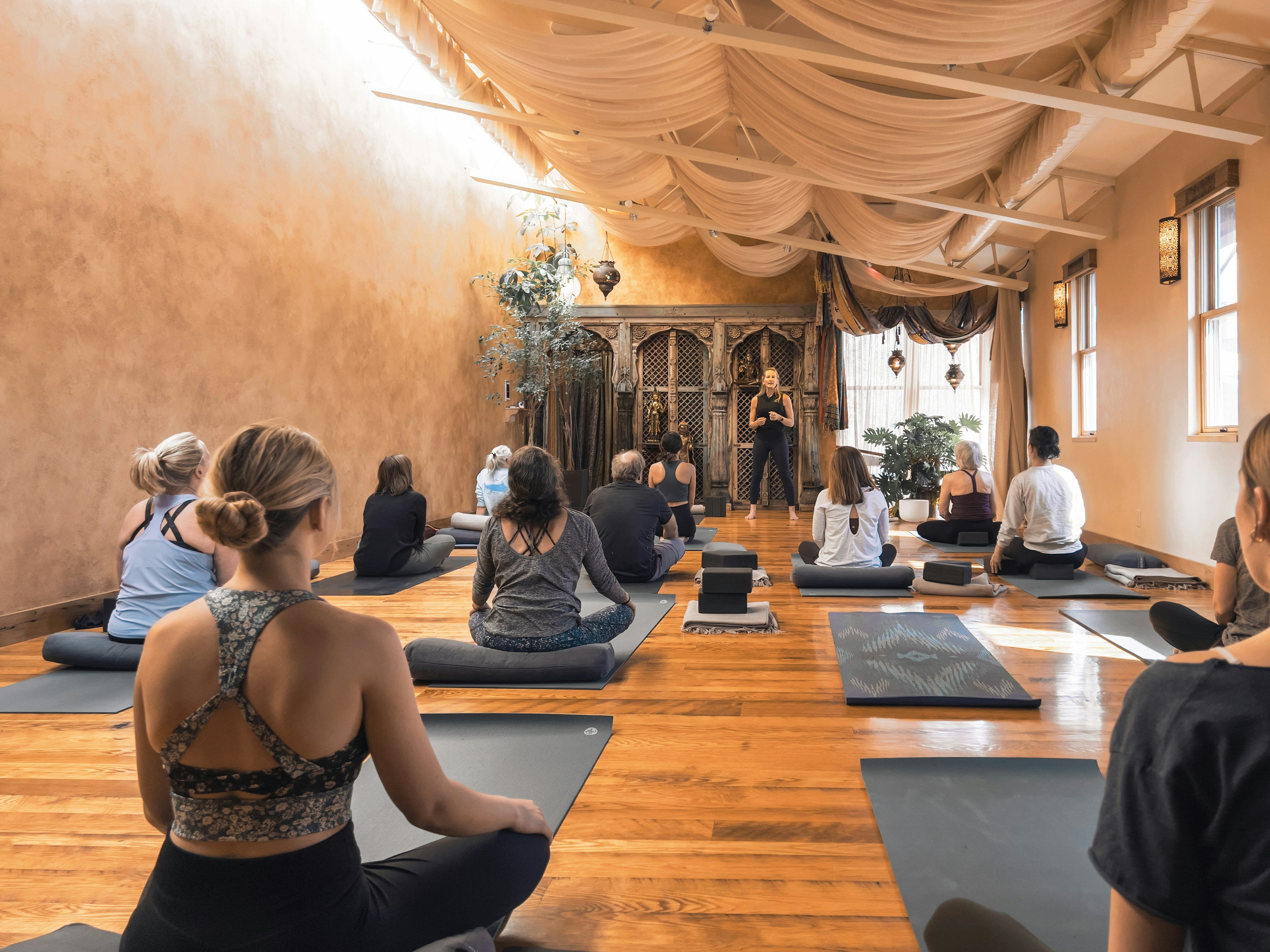 Yoga class in studio