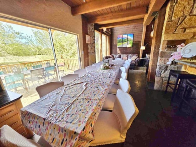 large dining table at the Lodge