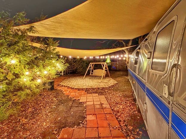 covered outside area at the Airstream