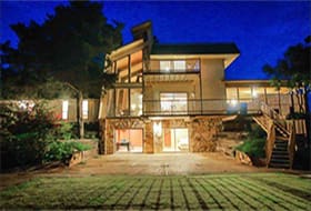the lodge at night