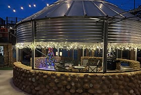 grain bin gathering hut