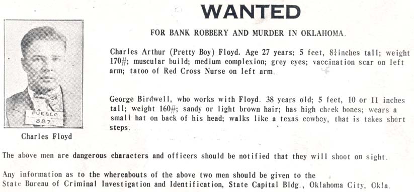 Wanted notice for Charles Floyd