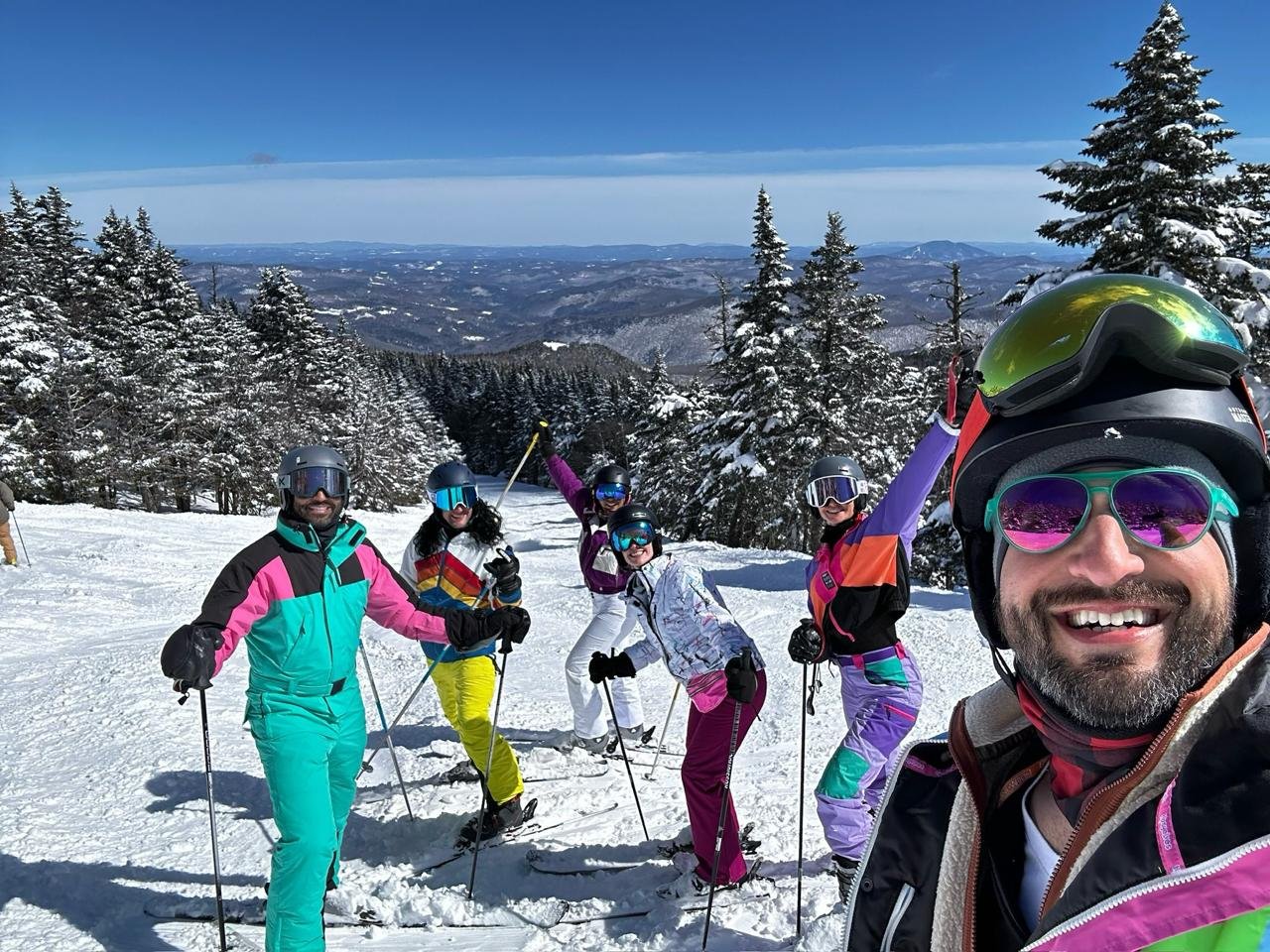 80s Weekend ski parade down Great Eastern trail at Killington Resort Vermont
