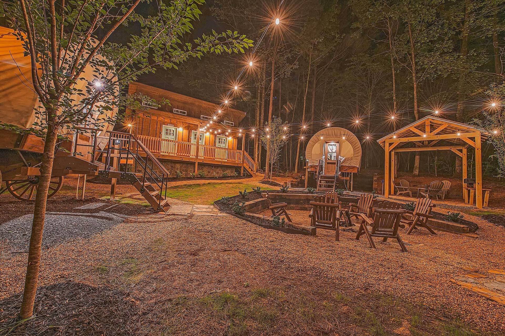 ocoee river accommodations ocoee river glamping wagon circle with fire pit 2