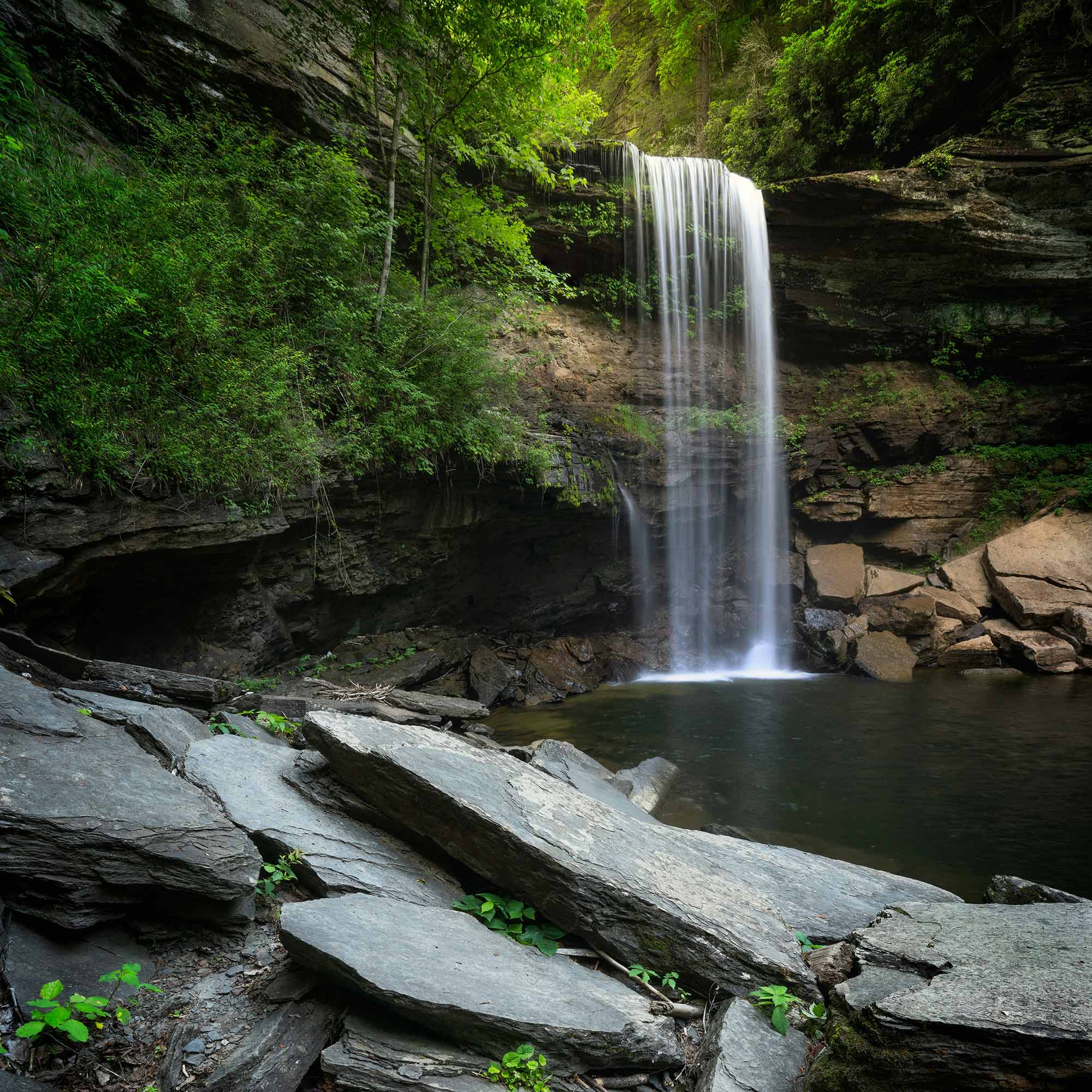 greeter falls waterfall altamont tennessee glamping
