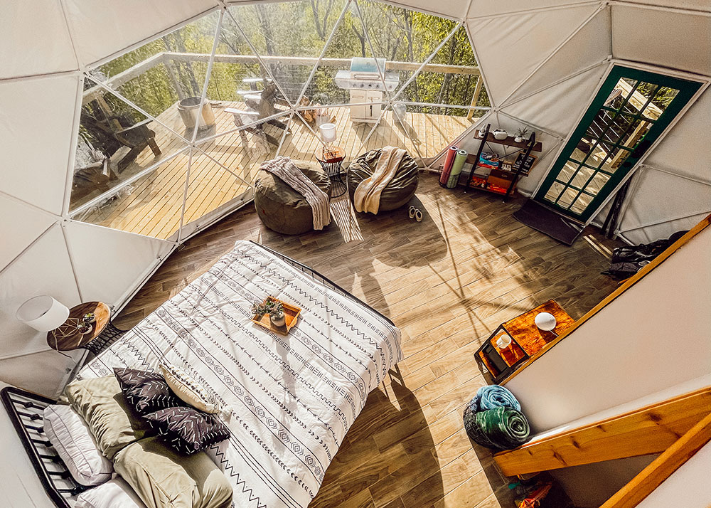 fiery gizzard glamping dome savage gulf tennessee top view