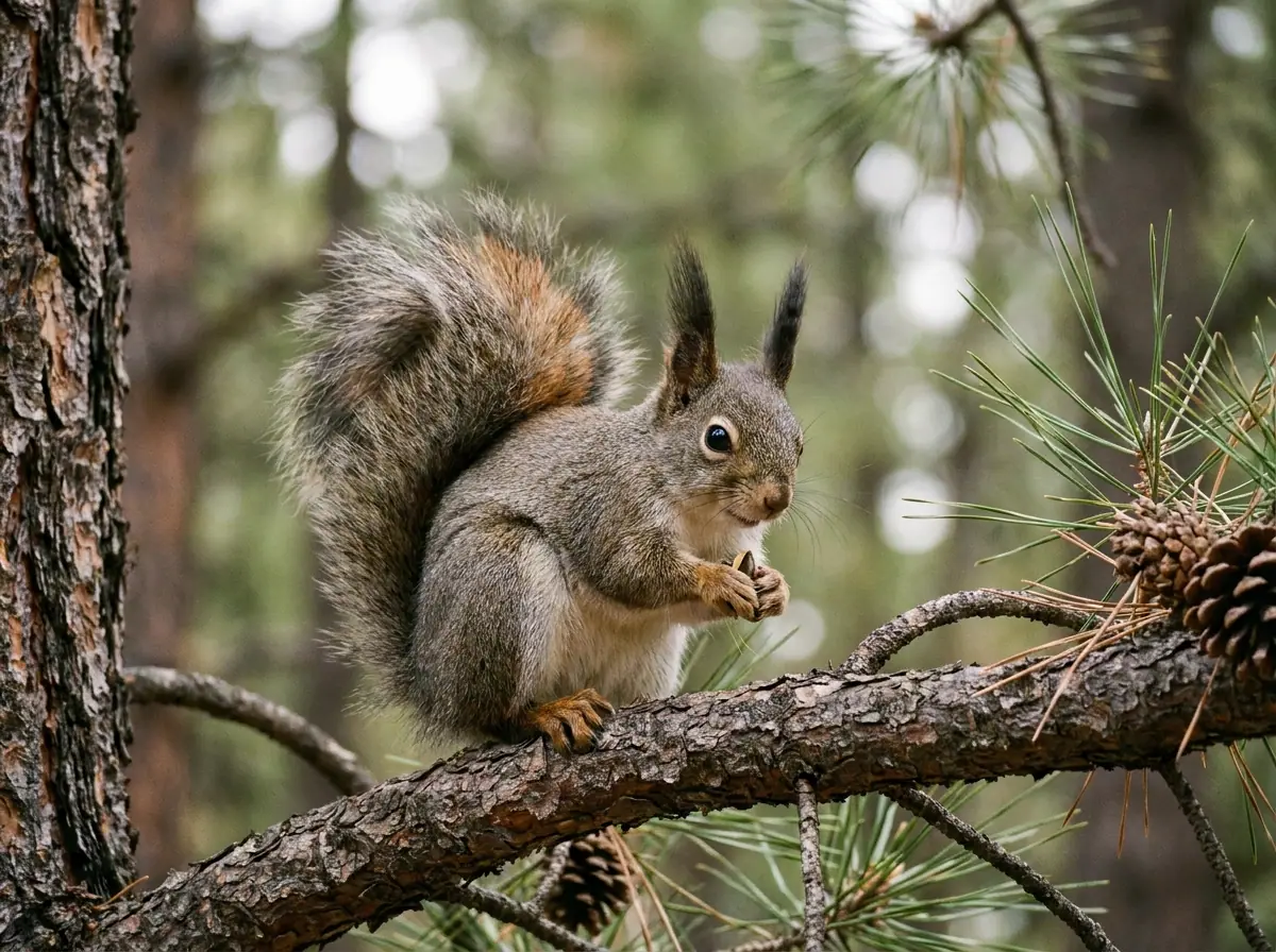 Tassel-eared squirrel near Evergreen, Colorado