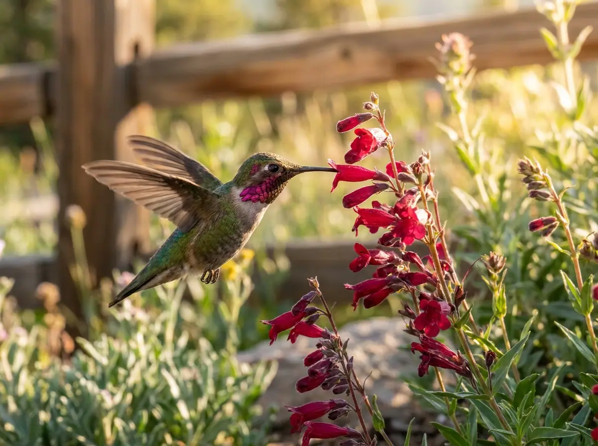 Broad-tailed hummingbird near Evergreen, Colorado
