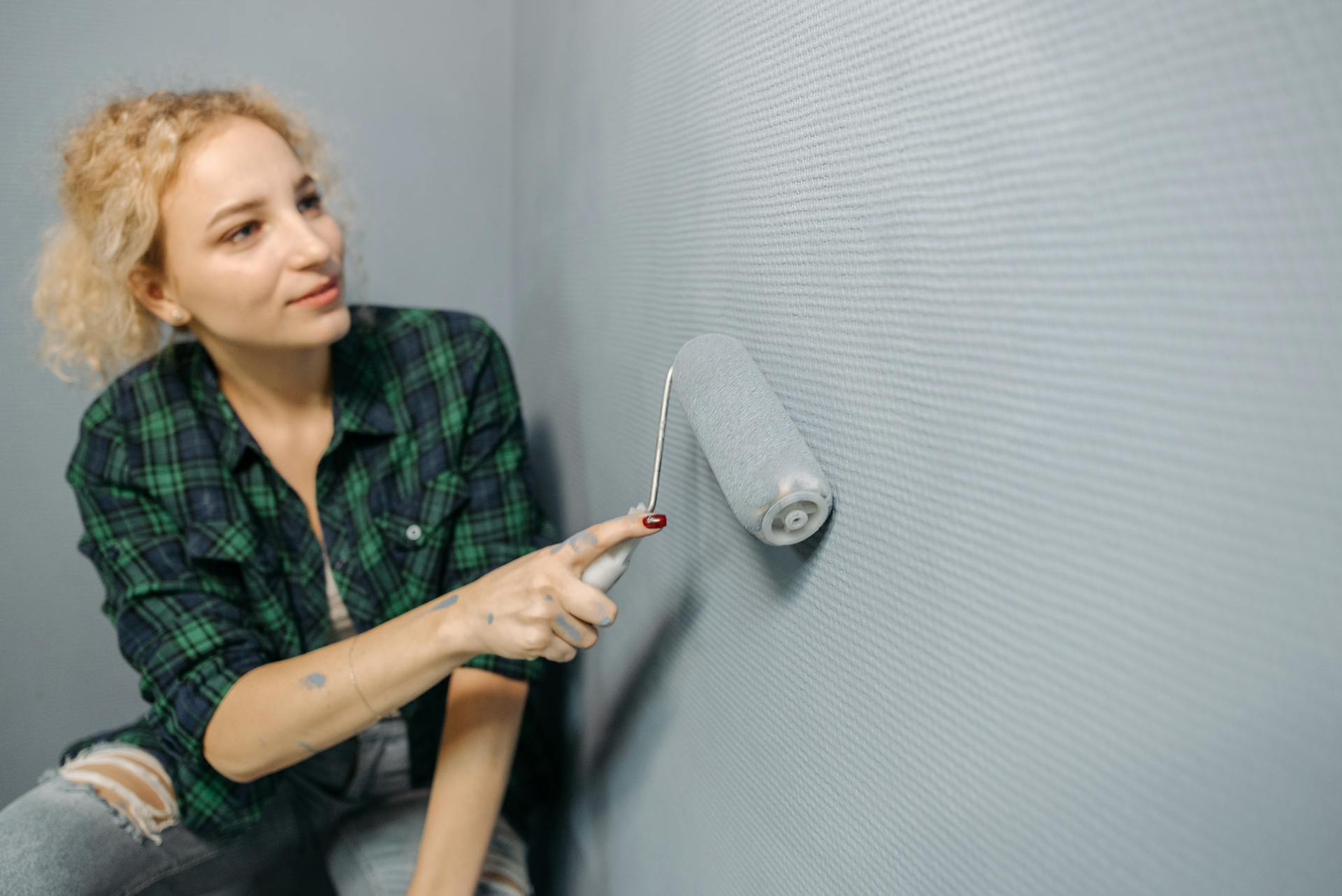 A wall being painted