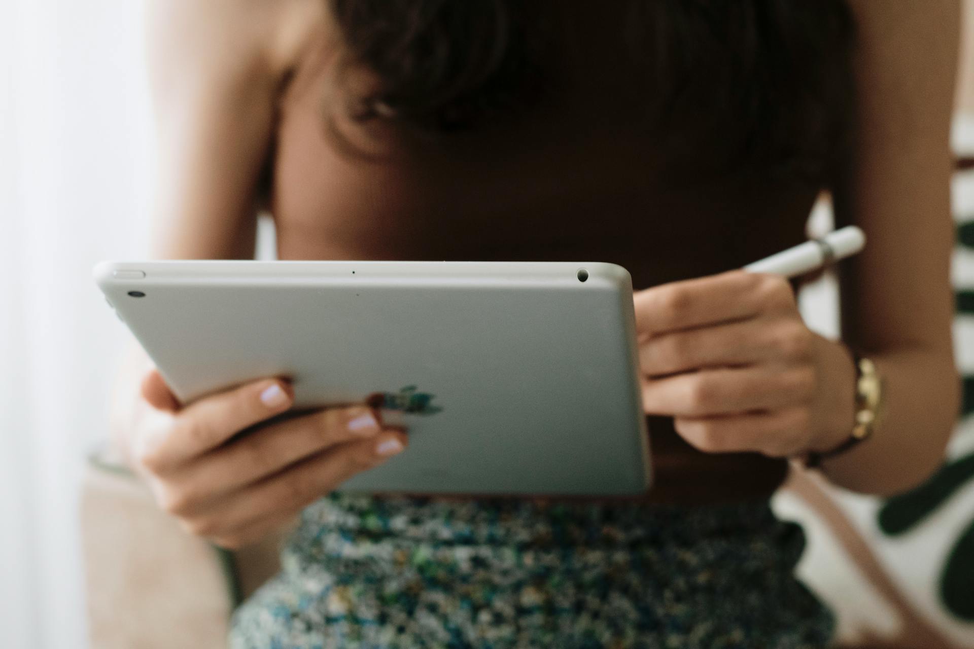 A person using a tablet