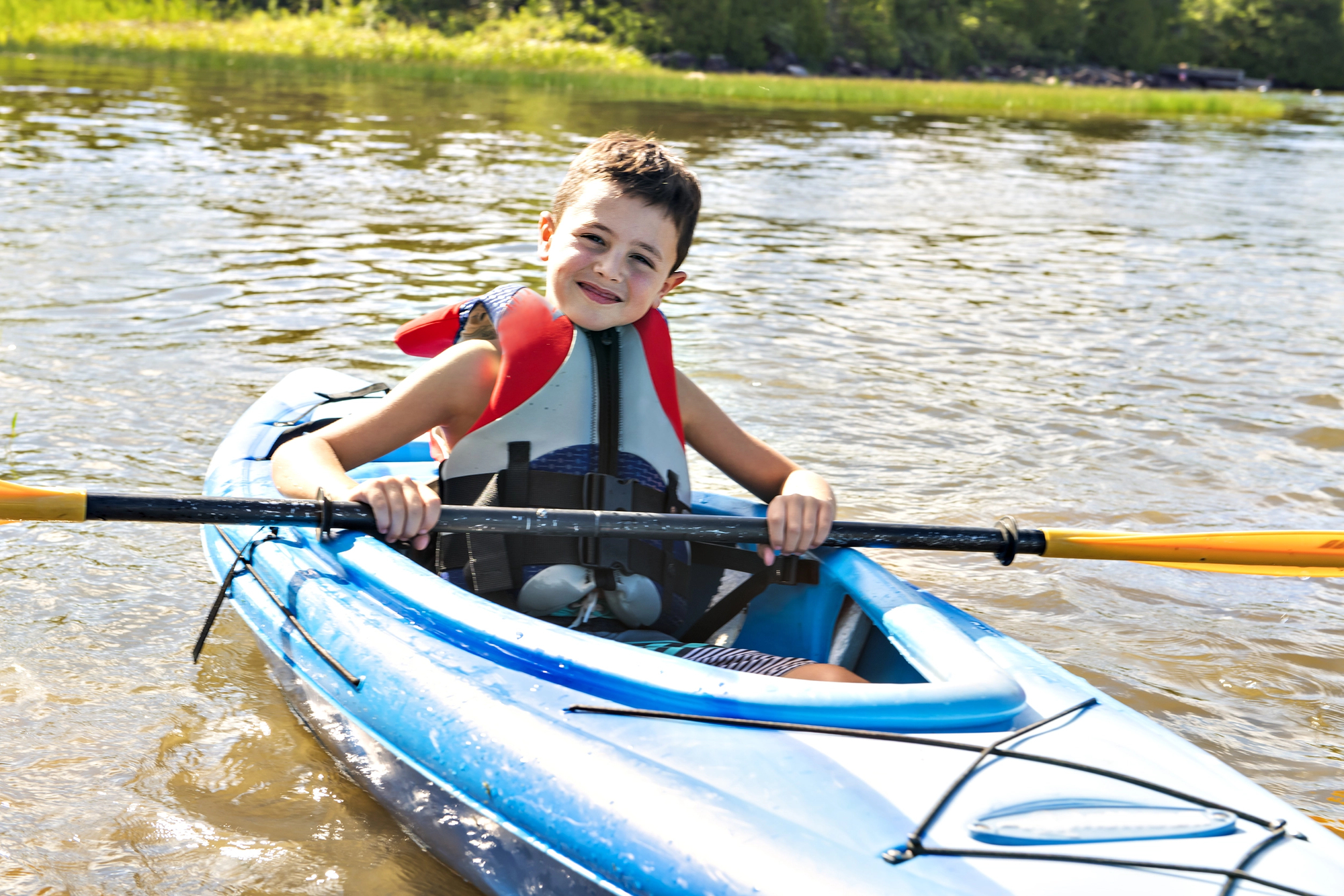 Families enjoying Labor Day weekend at Lake Harmony in the Pocono Mountains