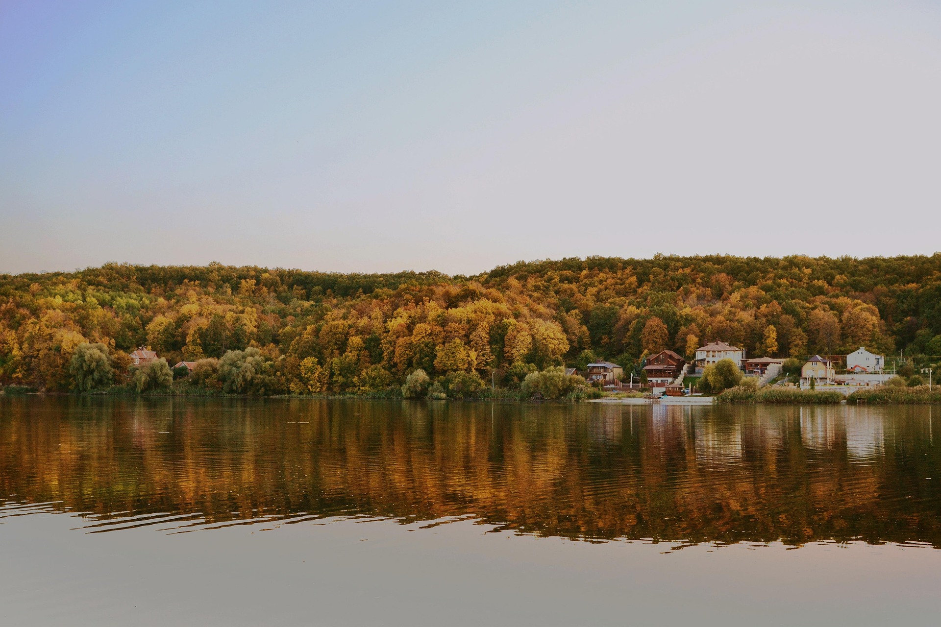 The lake during Fall in the Poconos.