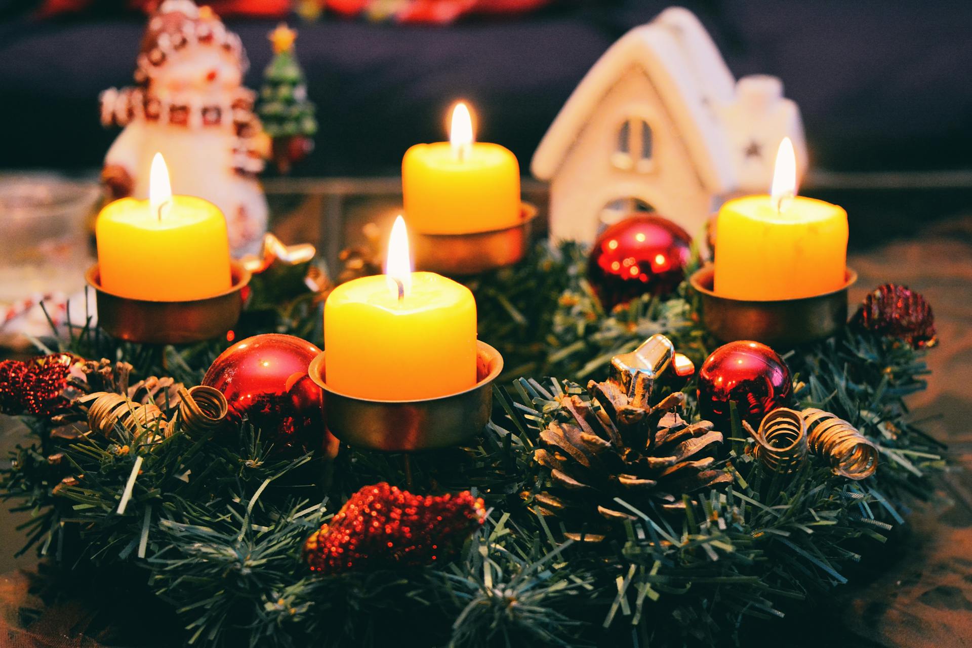 Candles lit for Christmas