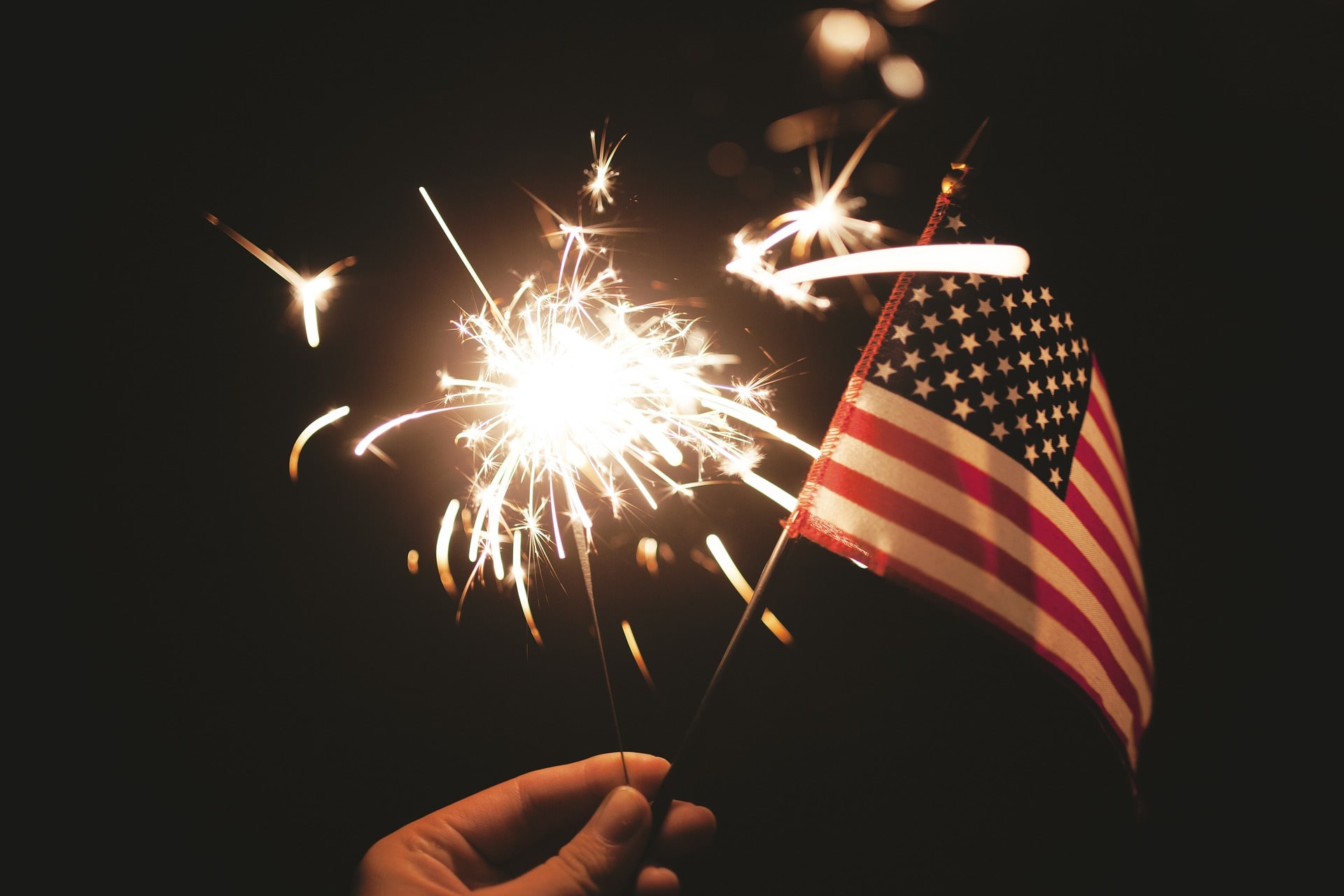 Sparkler to celebrate Fourth of July in the Poconos