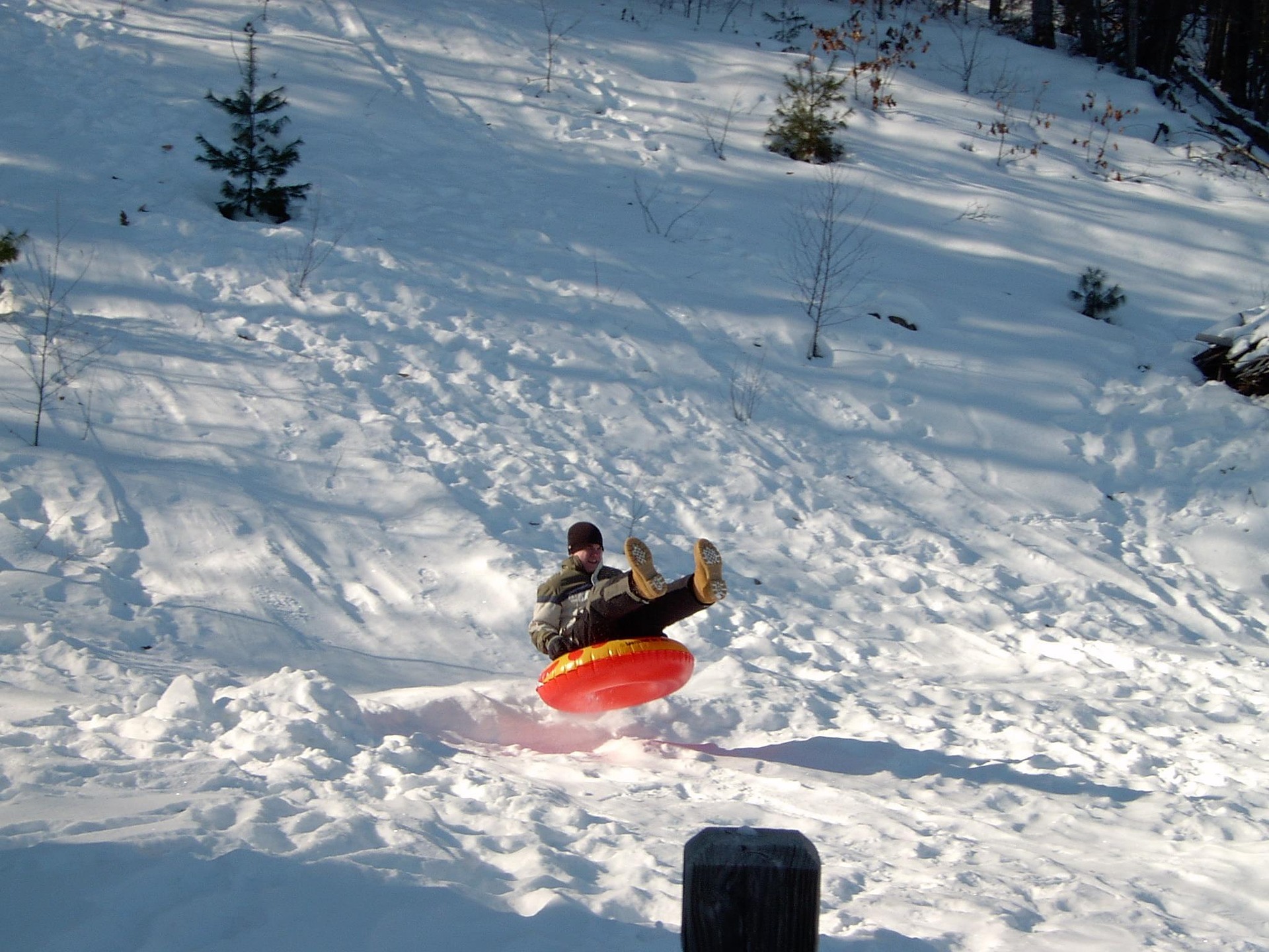 Snow tubing is a popular activity during winter fun in the Poconos