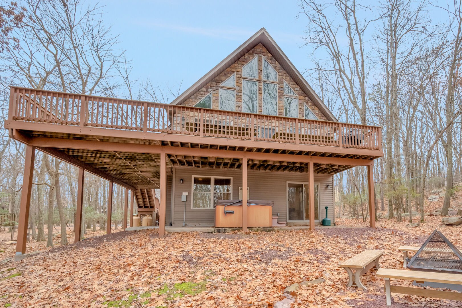 The outside view of this Poconos property