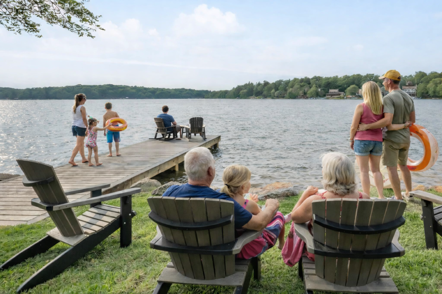 large group multi-family poconos vacation at Lake Harmony