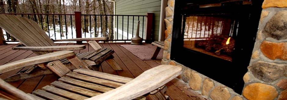 The comfortable outdoor fireplace