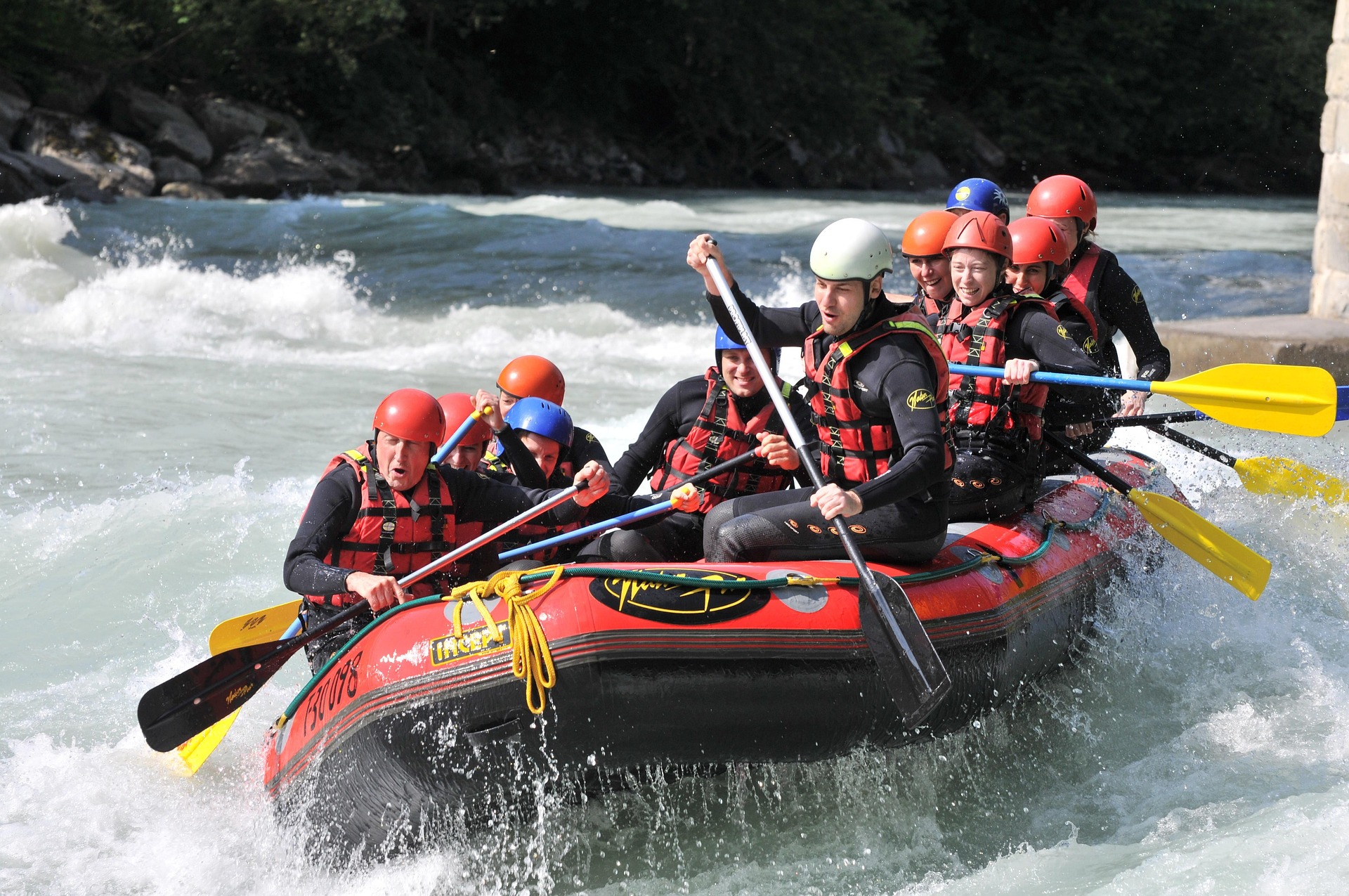 White water rafting is a common activity during outdoor wellness in the Poconos.