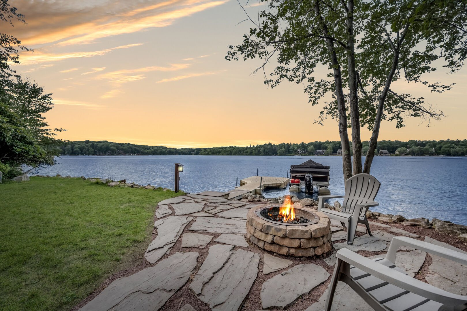 View of a lake from one of our Pocono vacation rentals