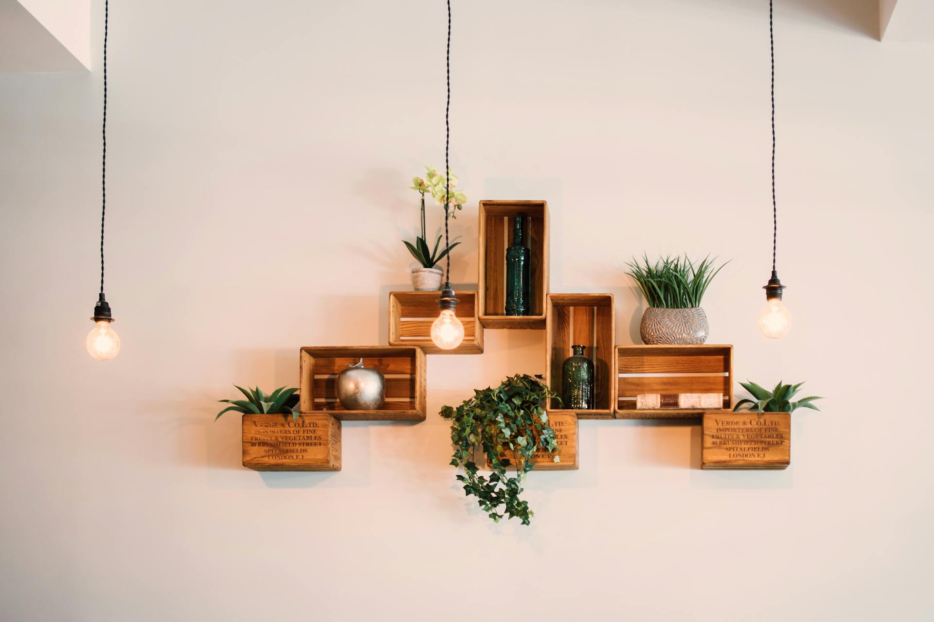 Interior lighting with shelves