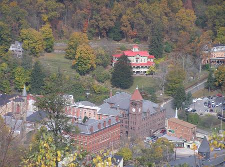 An aerial view of the Old Jail Museum