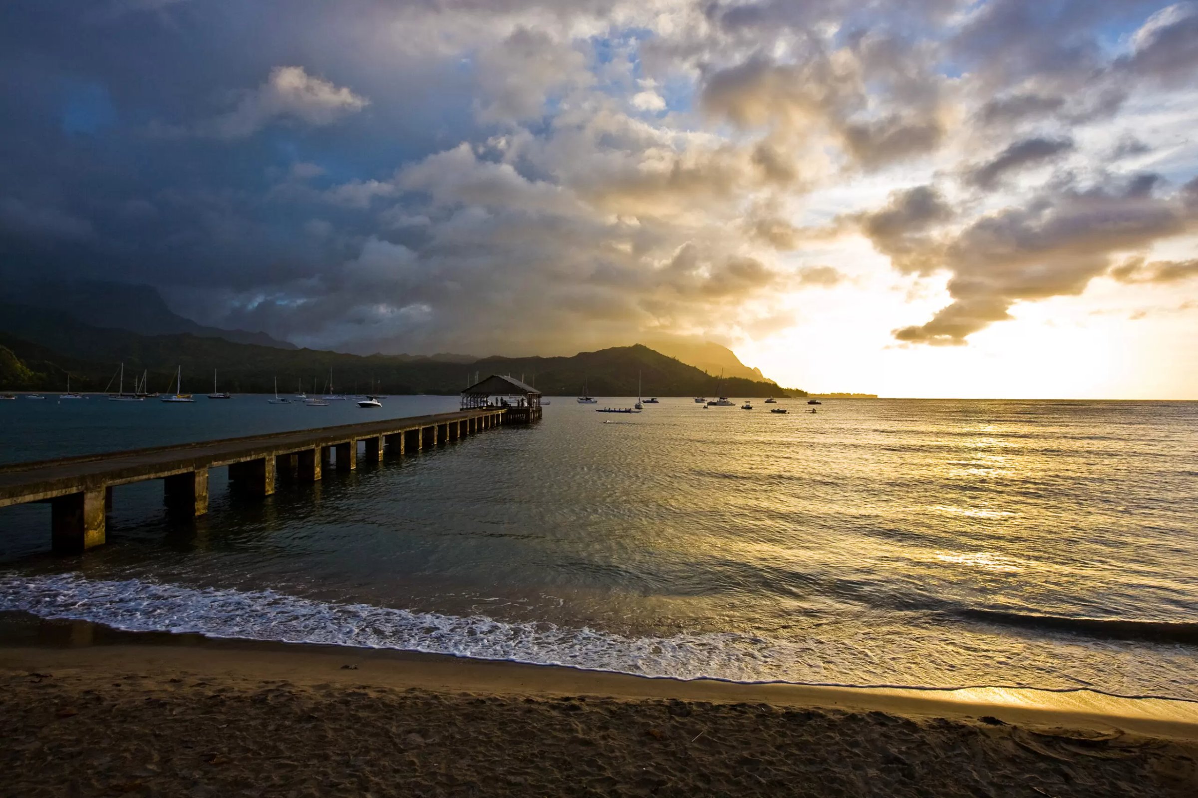 Hanalei Pier at Sunset / North Side of Kauai