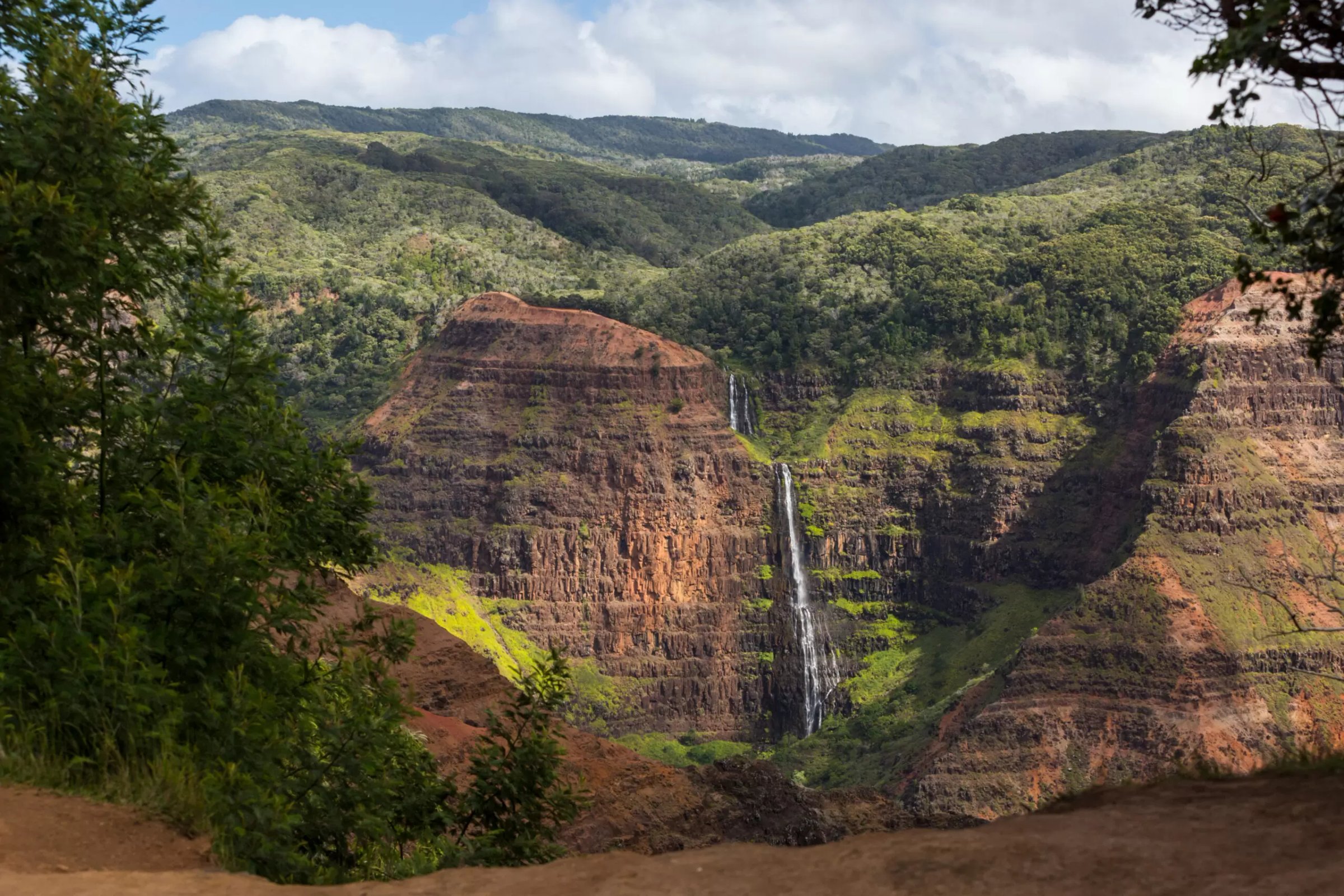 Waterfall along the wall of Waimea Canyon