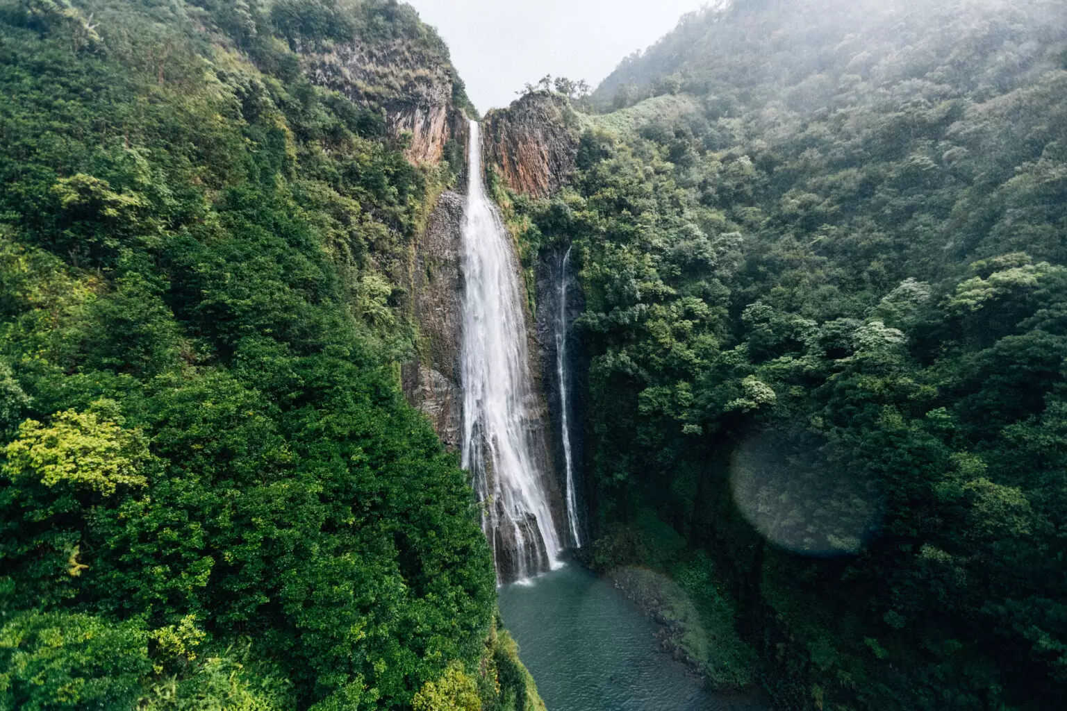Helicopter Tour Near Waterfall