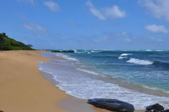 Waipouli Beach is on the East shore of Kauai