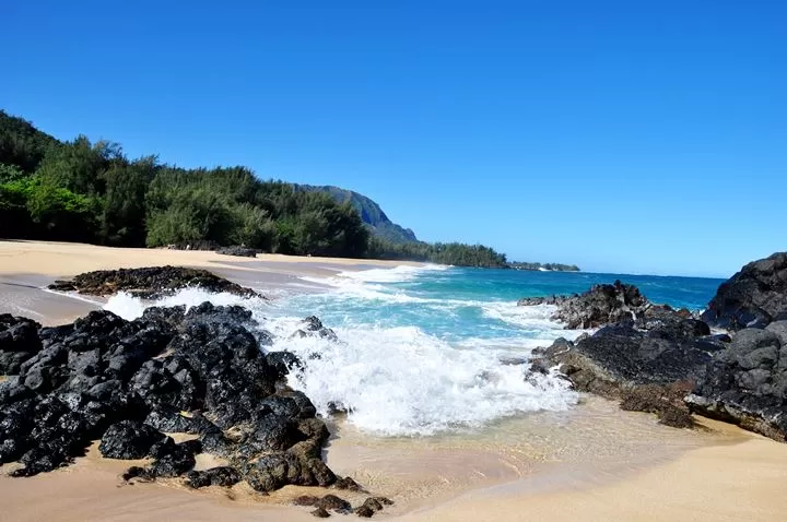 Lumahai Beach is on the North side of Kauai