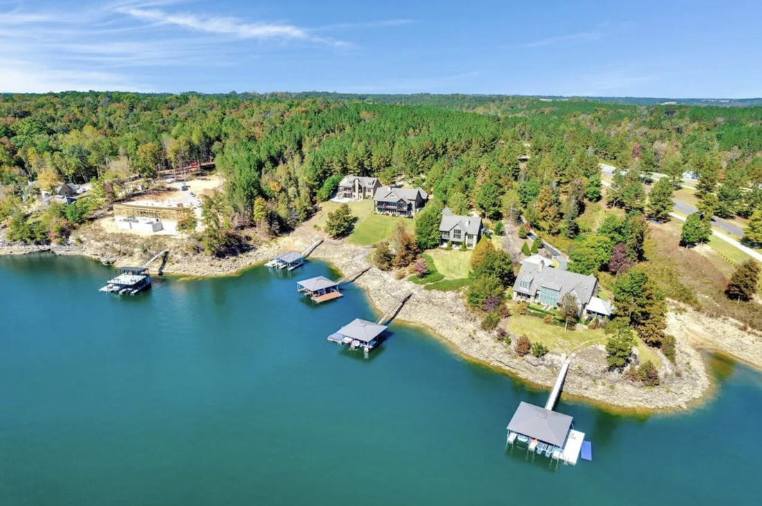 Aerial view of Smith Lake waterfront