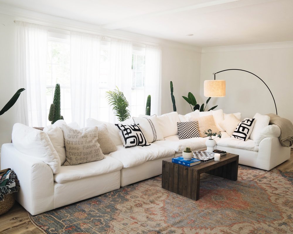 Hilltop Hideaway living room filled with natural light