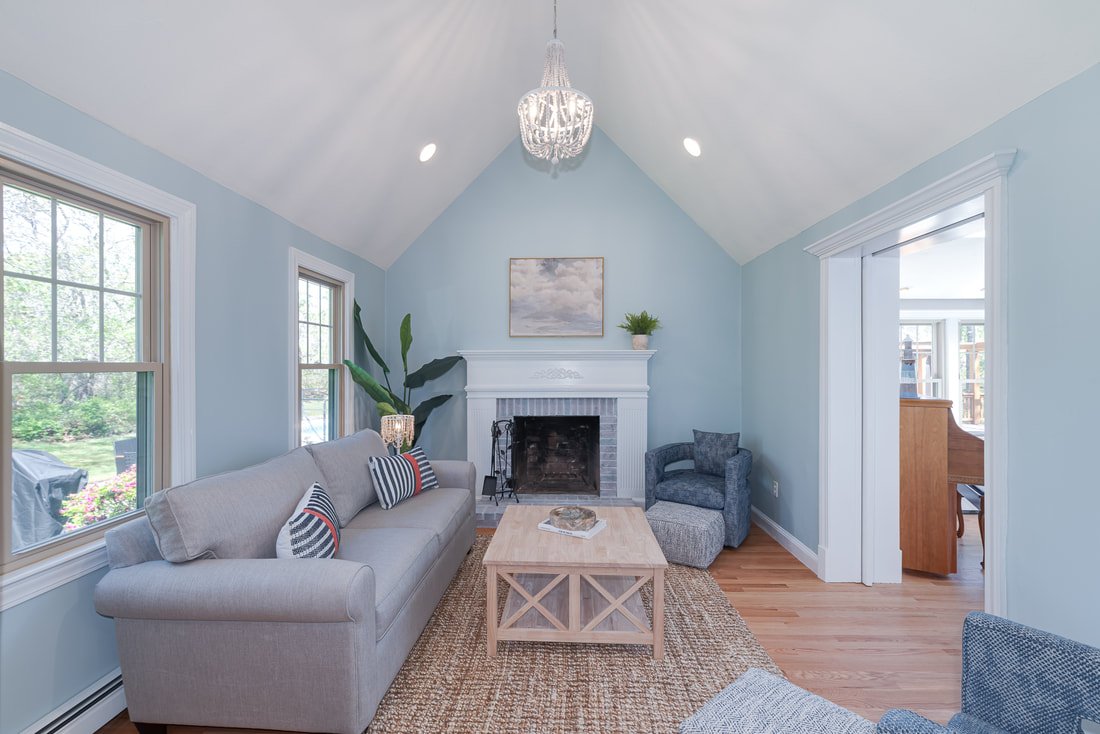 Ellisville living room styled for Airbnb listing