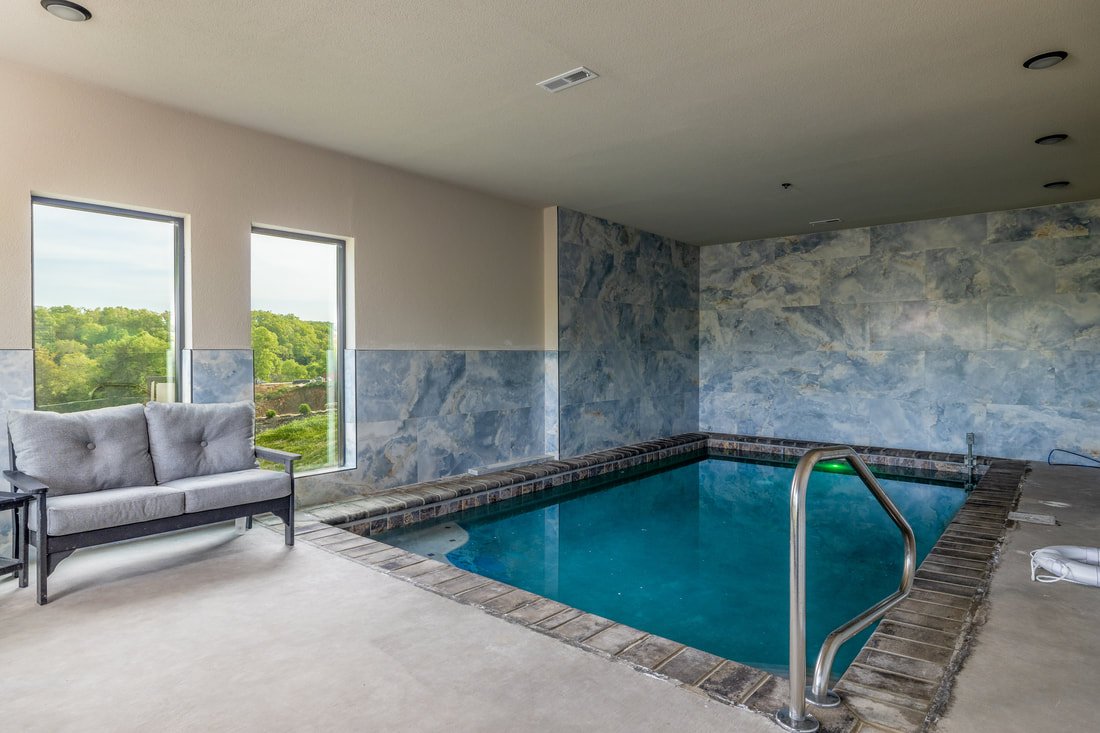 Indoor heated pool at Smith Creek Reserve cabin