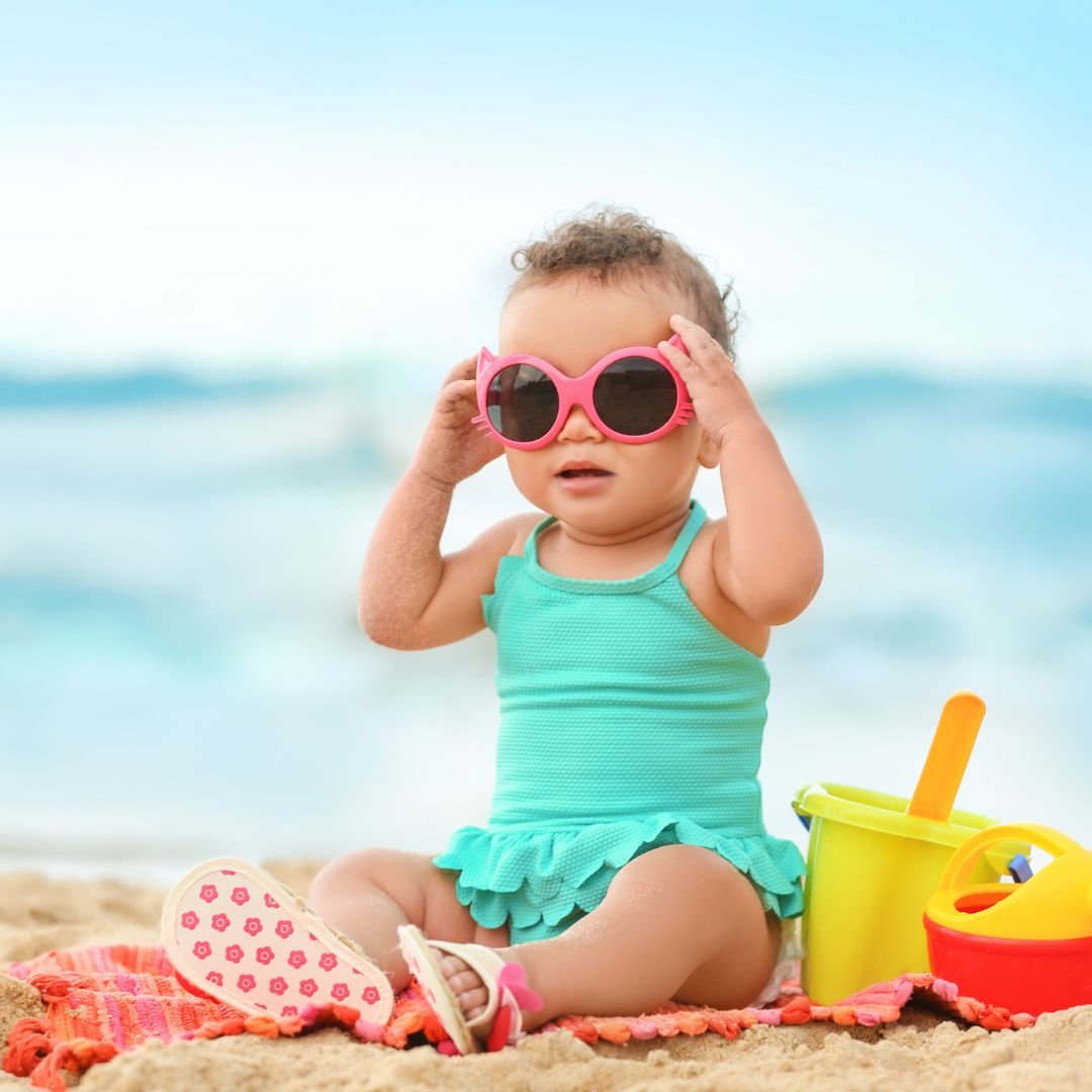 Toddler enjoying a lake vacation