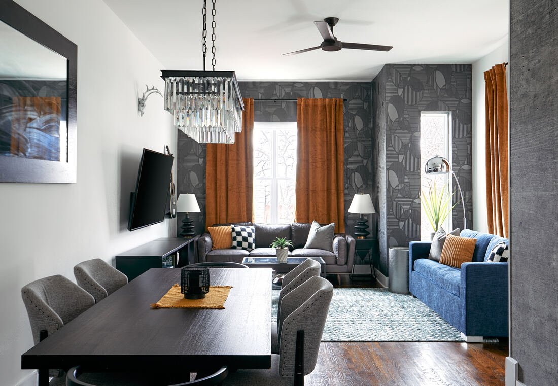 The Austen dining and living space in Hillsboro Village