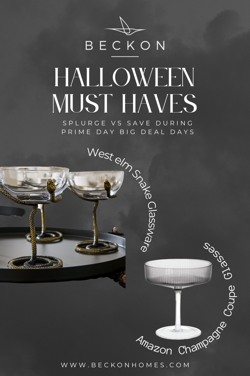 Halloween statement glassware for Airbnb decor