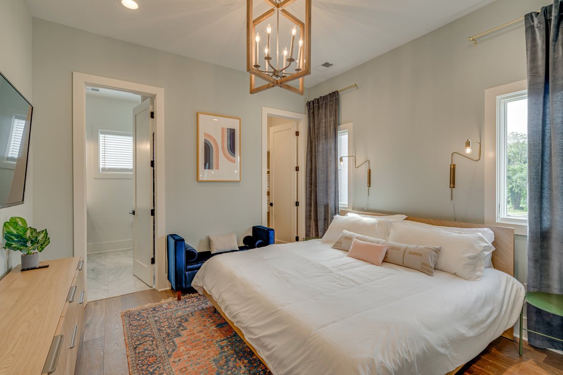 Primary bedroom at Taylor Haus in Germantown, Nashville