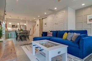 East Nashville home living room to kitchen