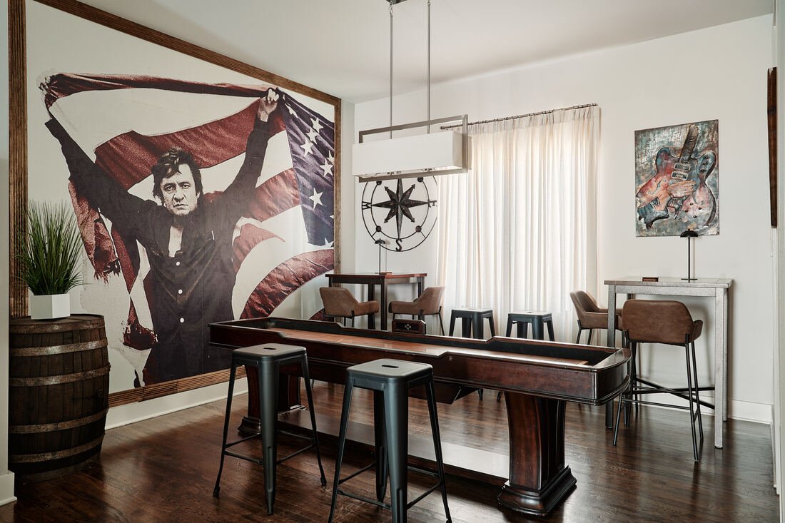 The Johnny shuffleboard and game area
