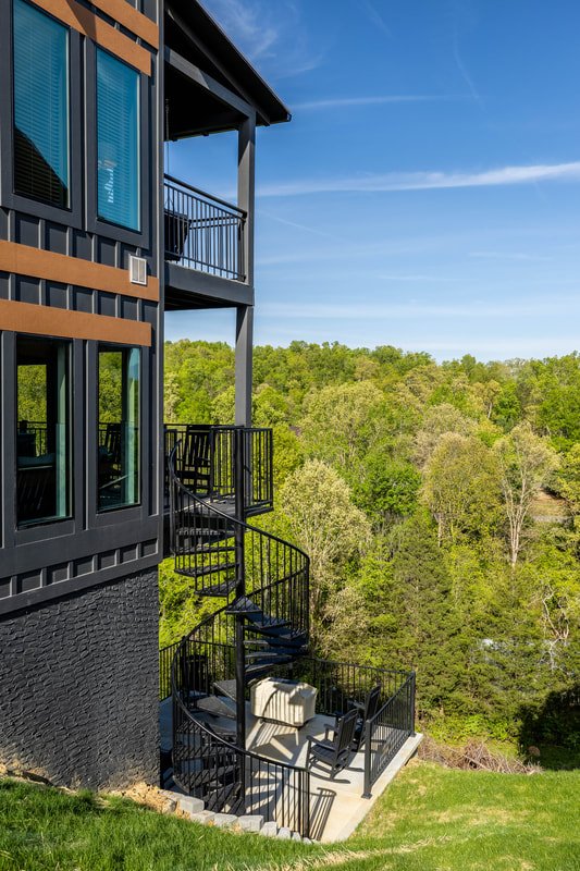 Balcony steps at Smith Creek Reserve cabin